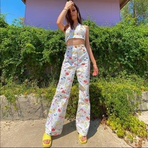 Vintage 1970s Halter / Blazer / Pant Set